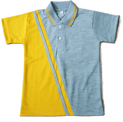 Aurinko Academy Uniform Yellow and Grey T Shirt - Pre Primary to Grade 5